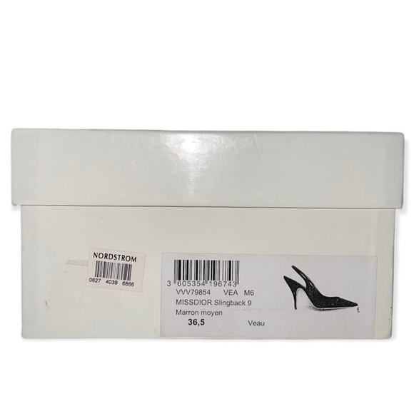 MISSDIOR Slingback 9 Marron Moyen Pumps Brown Suede Pointed Toe Size 36.5 - Picture 10 of 11